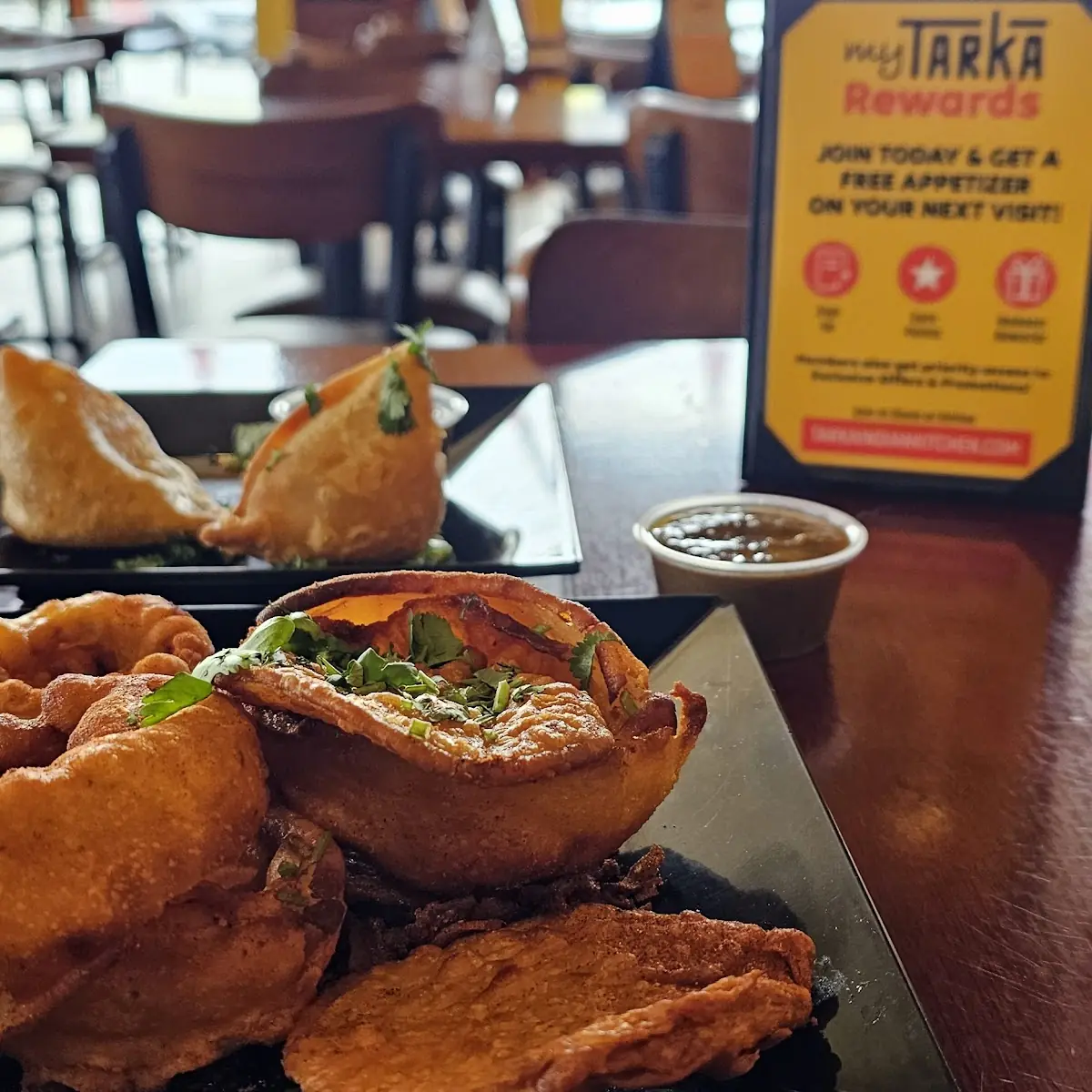 Vegetable Samosa and Vegetable Pakoras