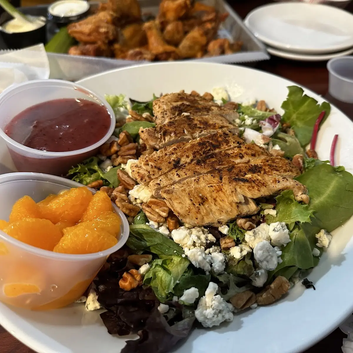 Grilled Chicken & Pecan Salad Raspberry Vinaigrette Dressing