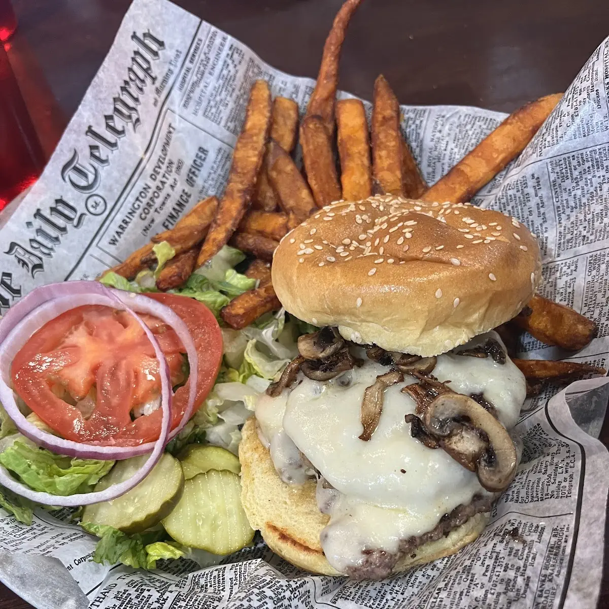 Mushroom Swiss Burger