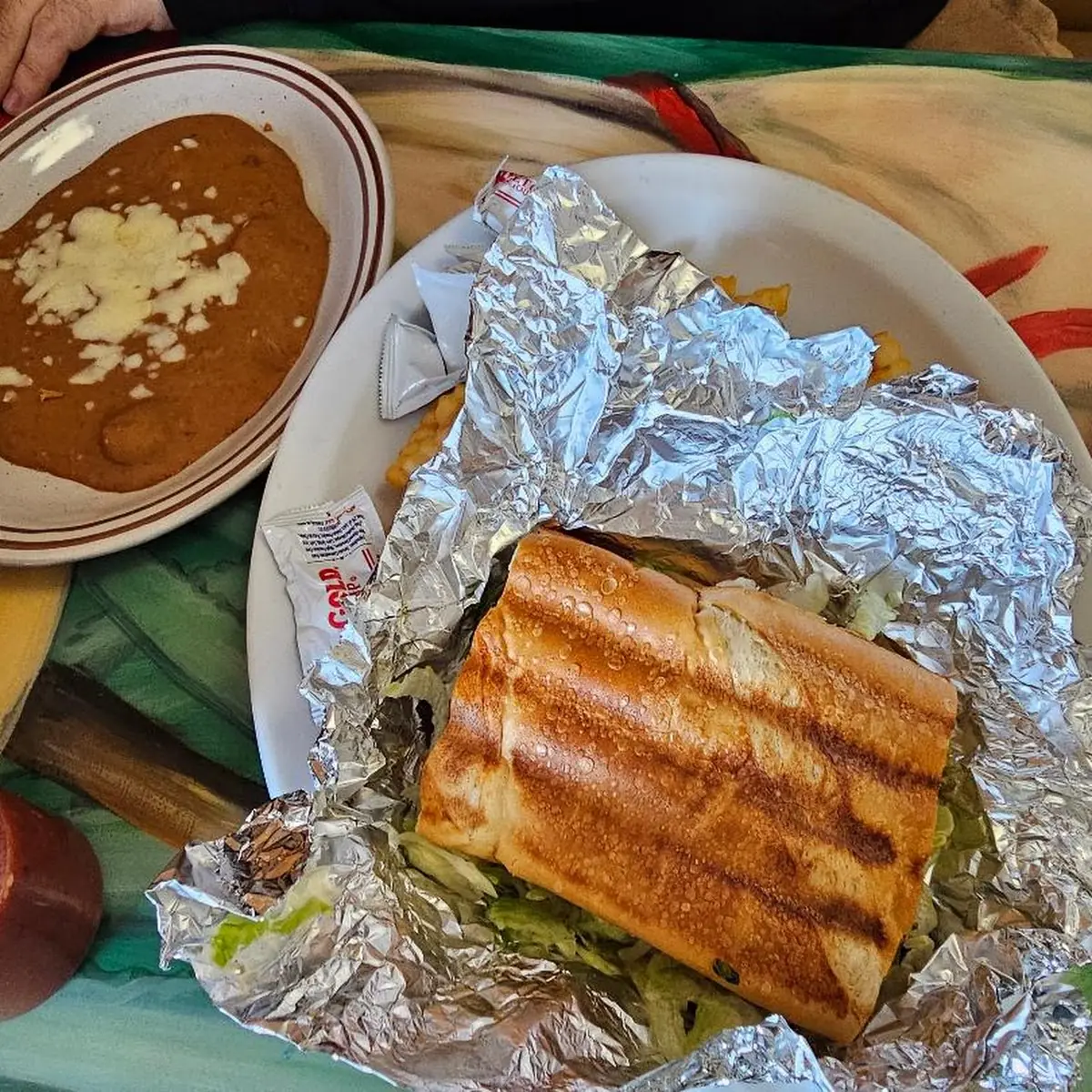 Torta & Refried Beans