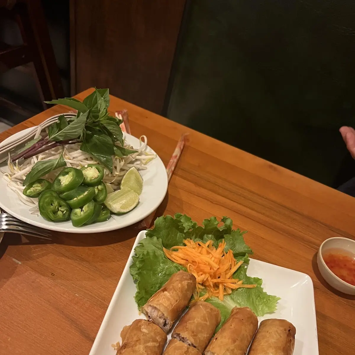 Rice Vermicelli with Spring Rolls