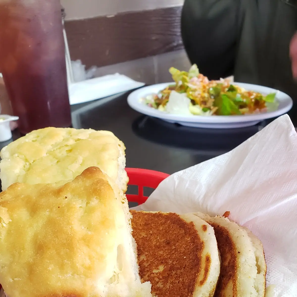 Biscuits and Fried Cornbread