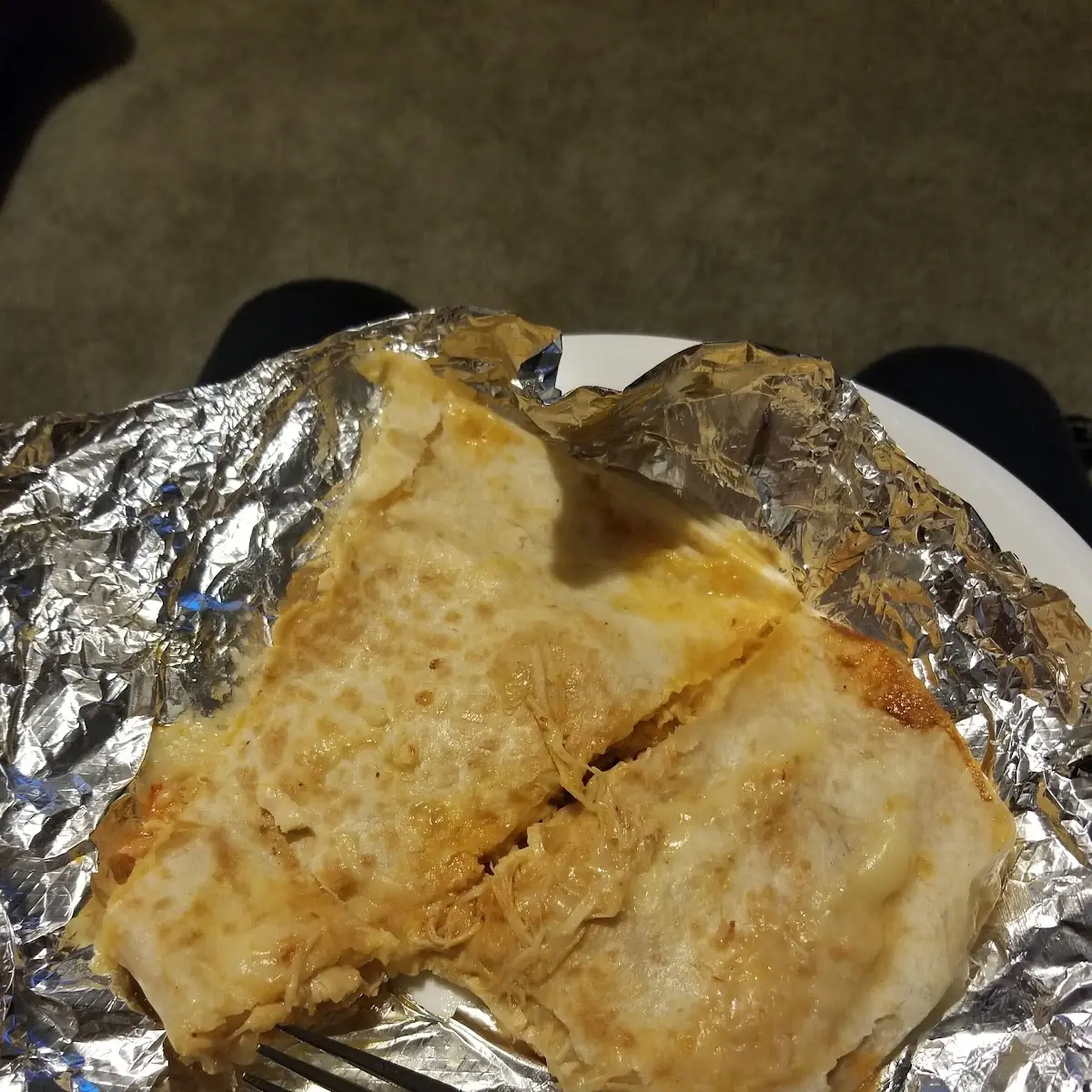 Shredded Chicken Quesadilla with Cheese