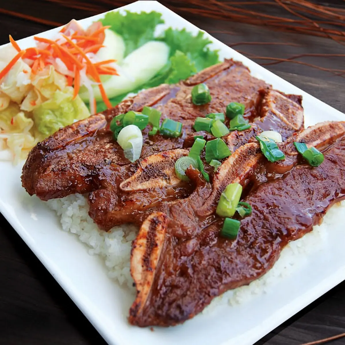 Grill Pork Spare Ribs with Rice