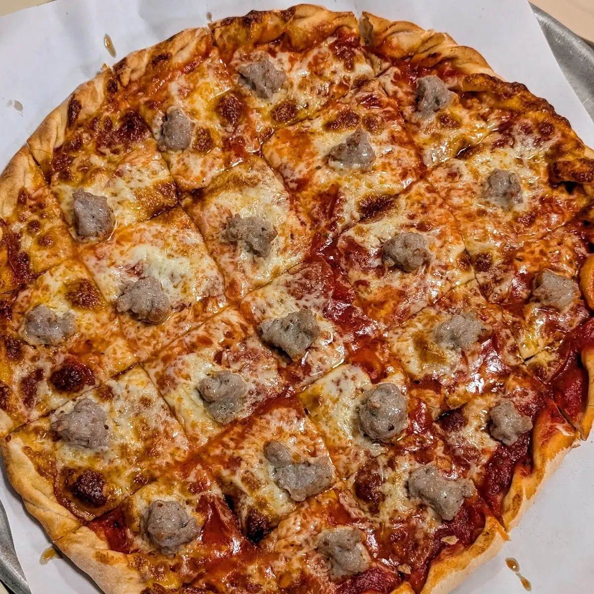Sausage and Pepperoni Pizza