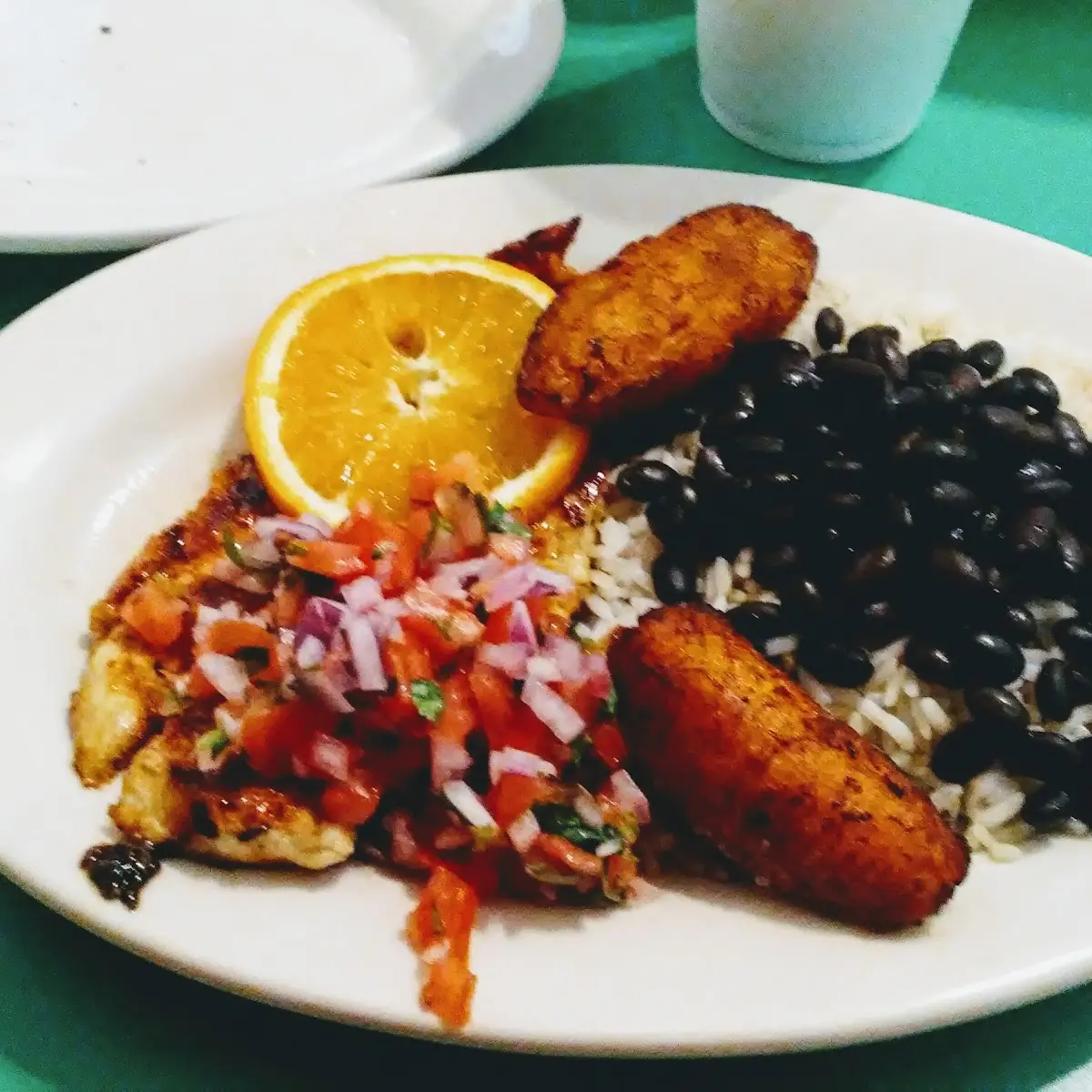 Black Beans Rice and Plantains