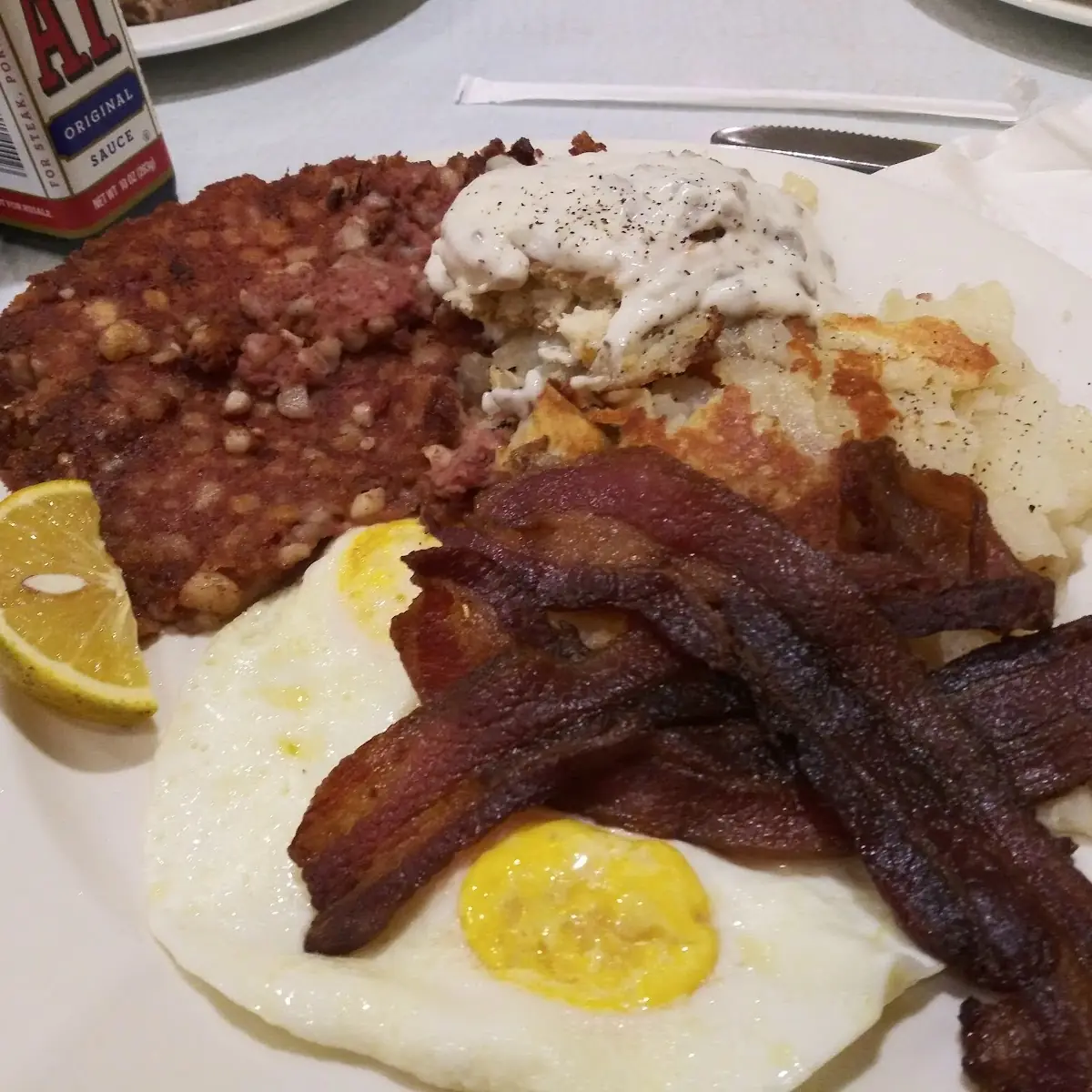 Corned Beef Hash Eggs Bacon
