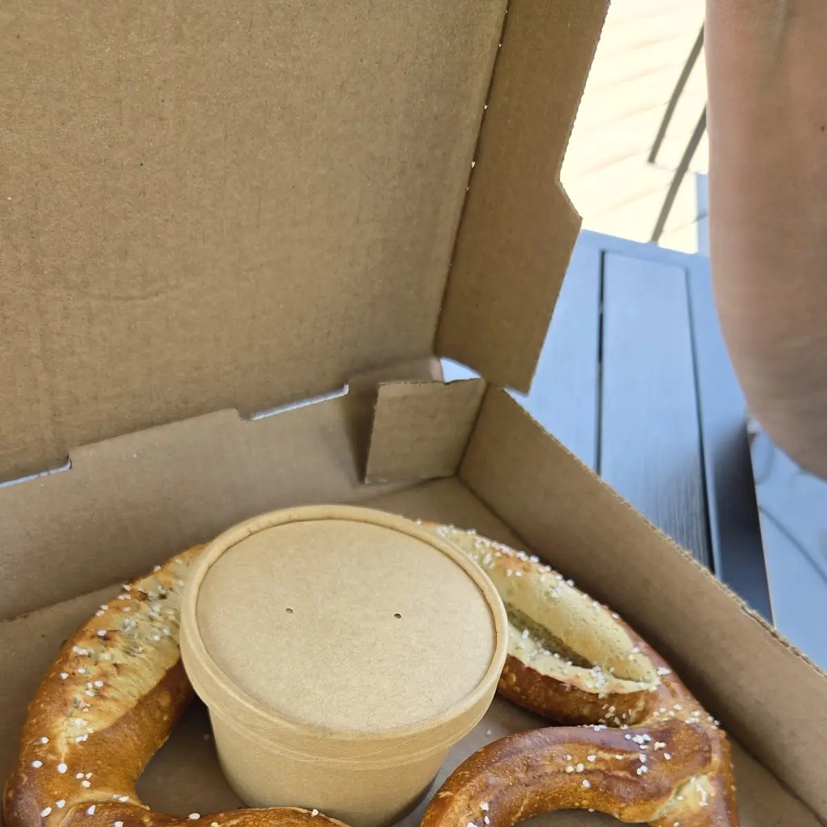 Giant Pretzel with Cheese Sauce