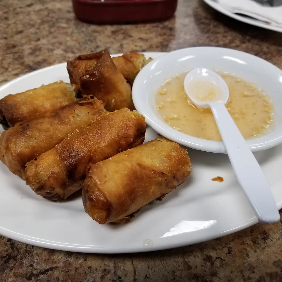 Fried Spring Rolls with Peanut Sauce