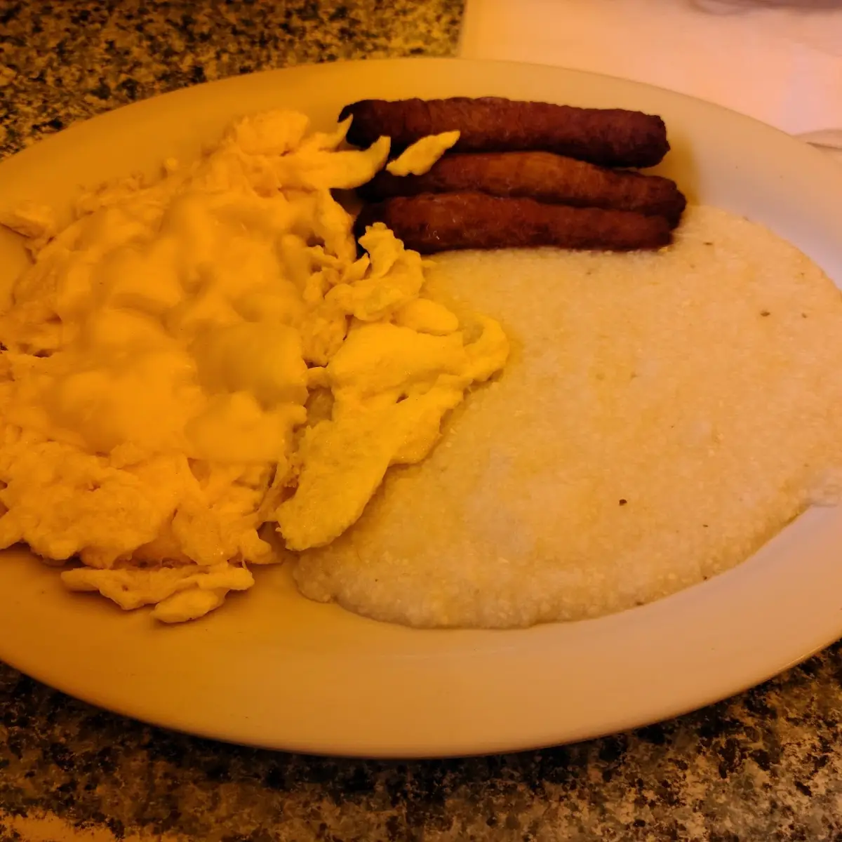 Eggs Scrambled Eggs with Cheese Sausage Links