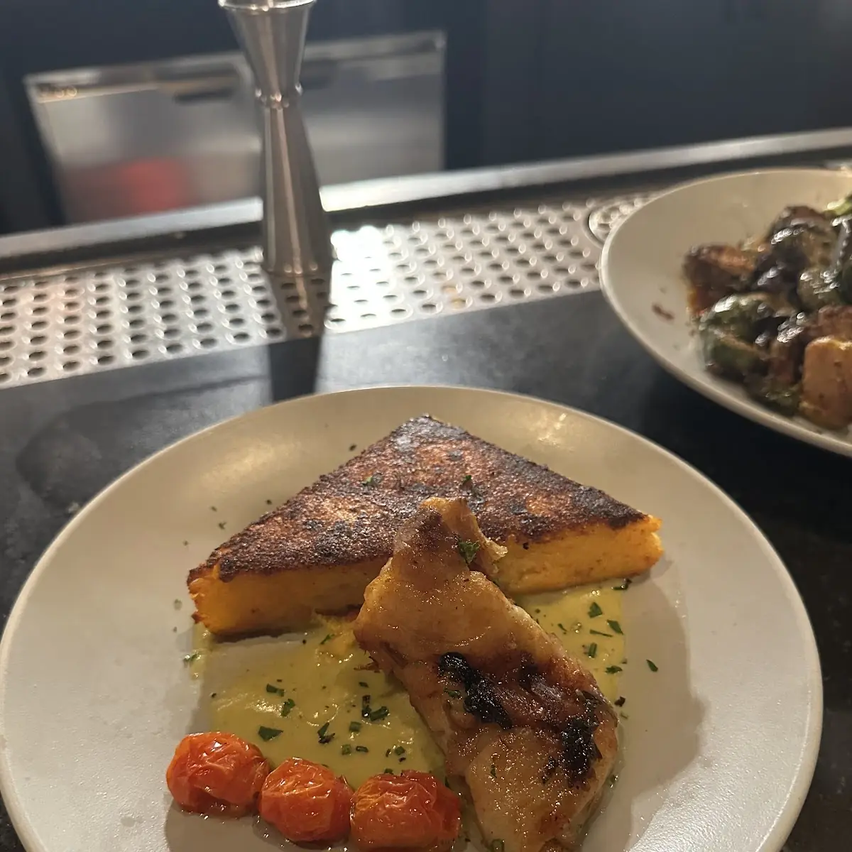 Pork Belly with Polenta Cake