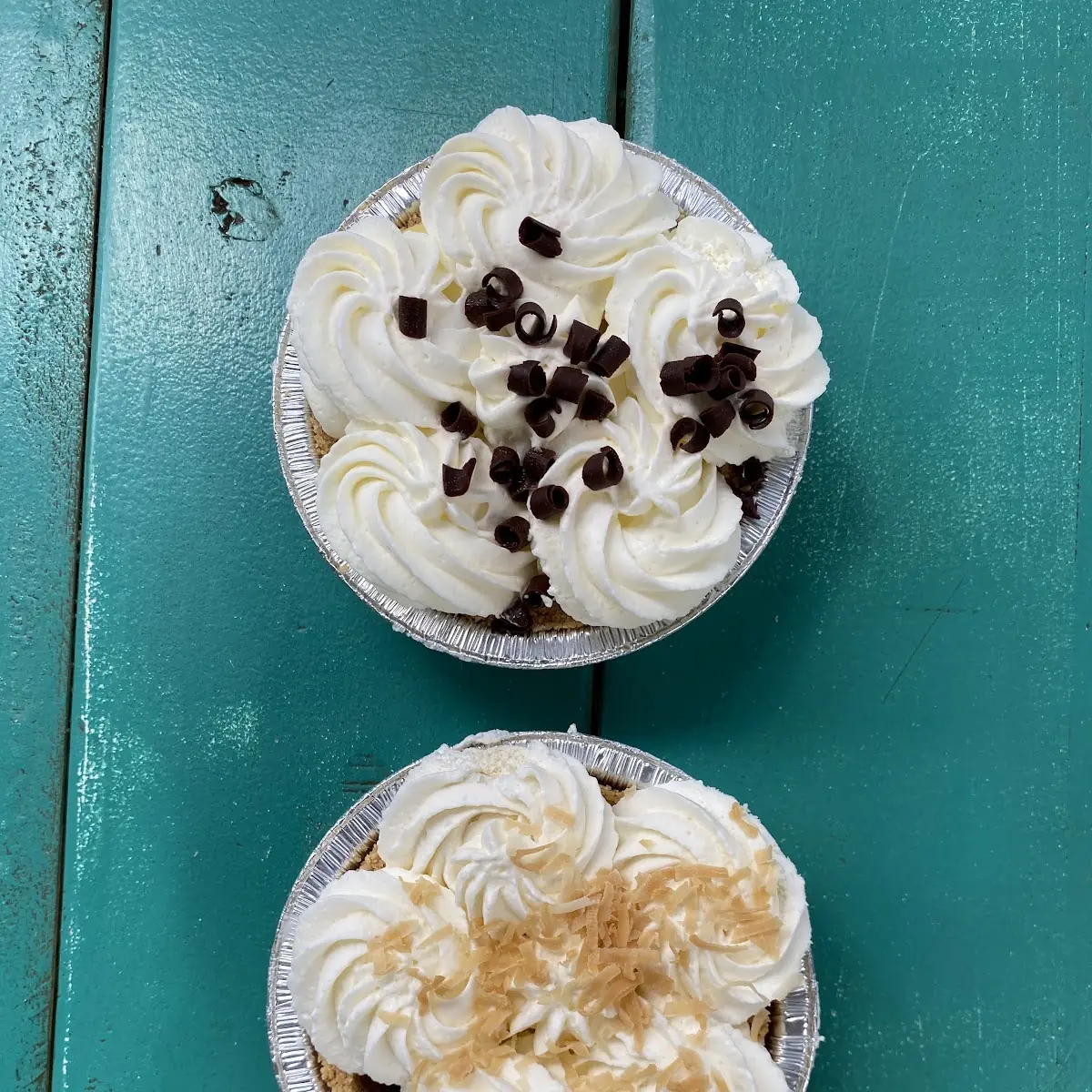 Chocolate Haupia Pie & Coconut Cream Pie