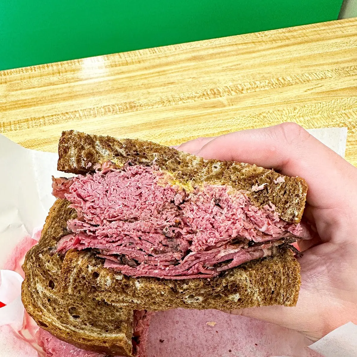 Pastrami Sandwich on Rye Bread