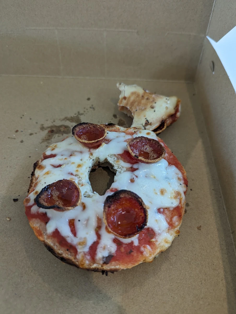 Pretty in Pepperoni on Everything Bagel