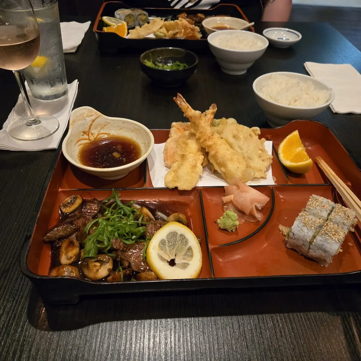 Fried Chicken Lunch Special with Tempura