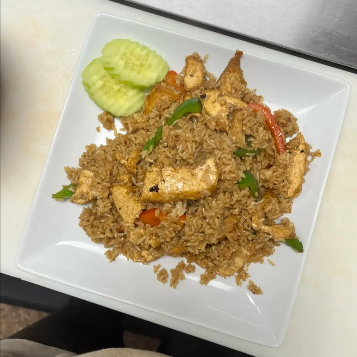 Basil Fried Rice with Tofu