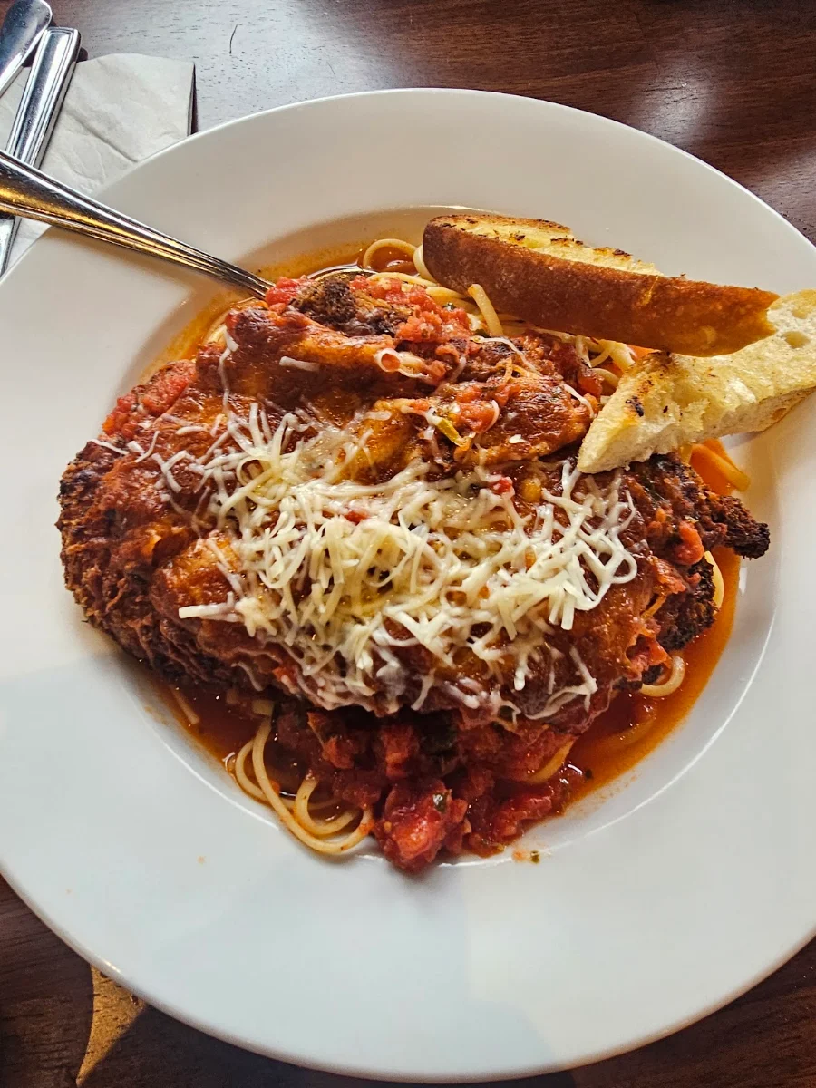 Chicken Parm w Linguini, Moody's Bar and Grill