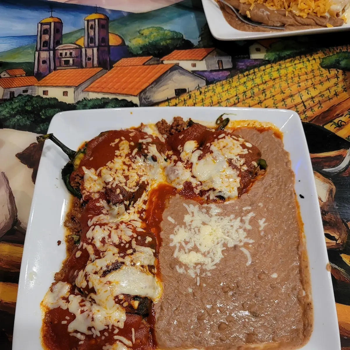 Chile Relleno and Beans