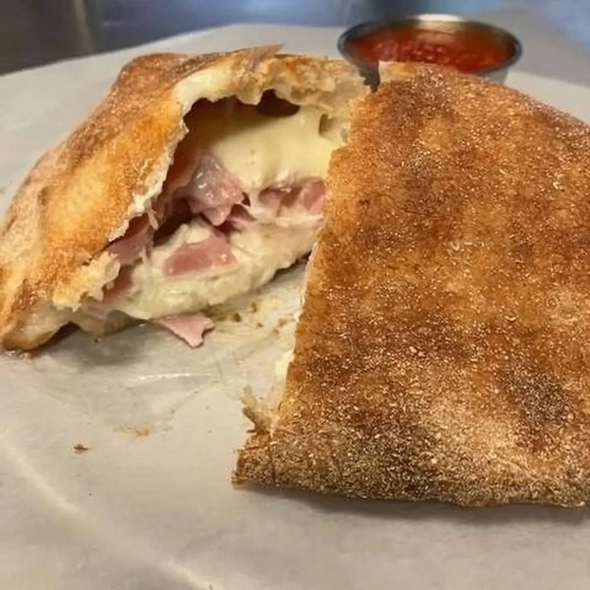 Calzone with Marinara Dipping Sauce