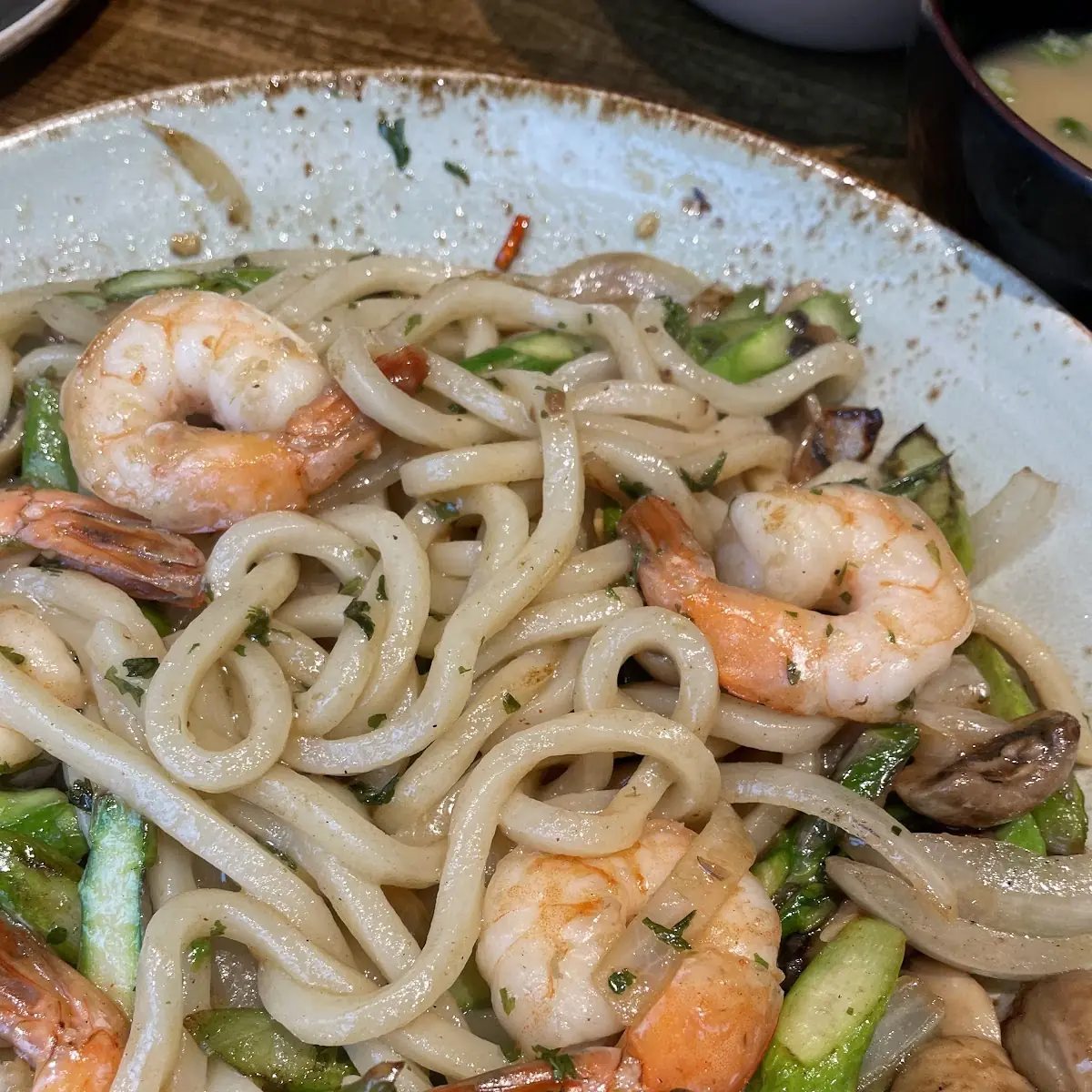 Pan Fried Shrimp Udon