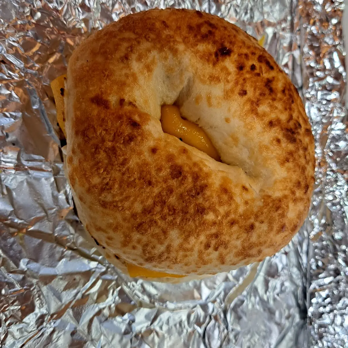 Sausage Egg & Cheese Asiago Bagel
