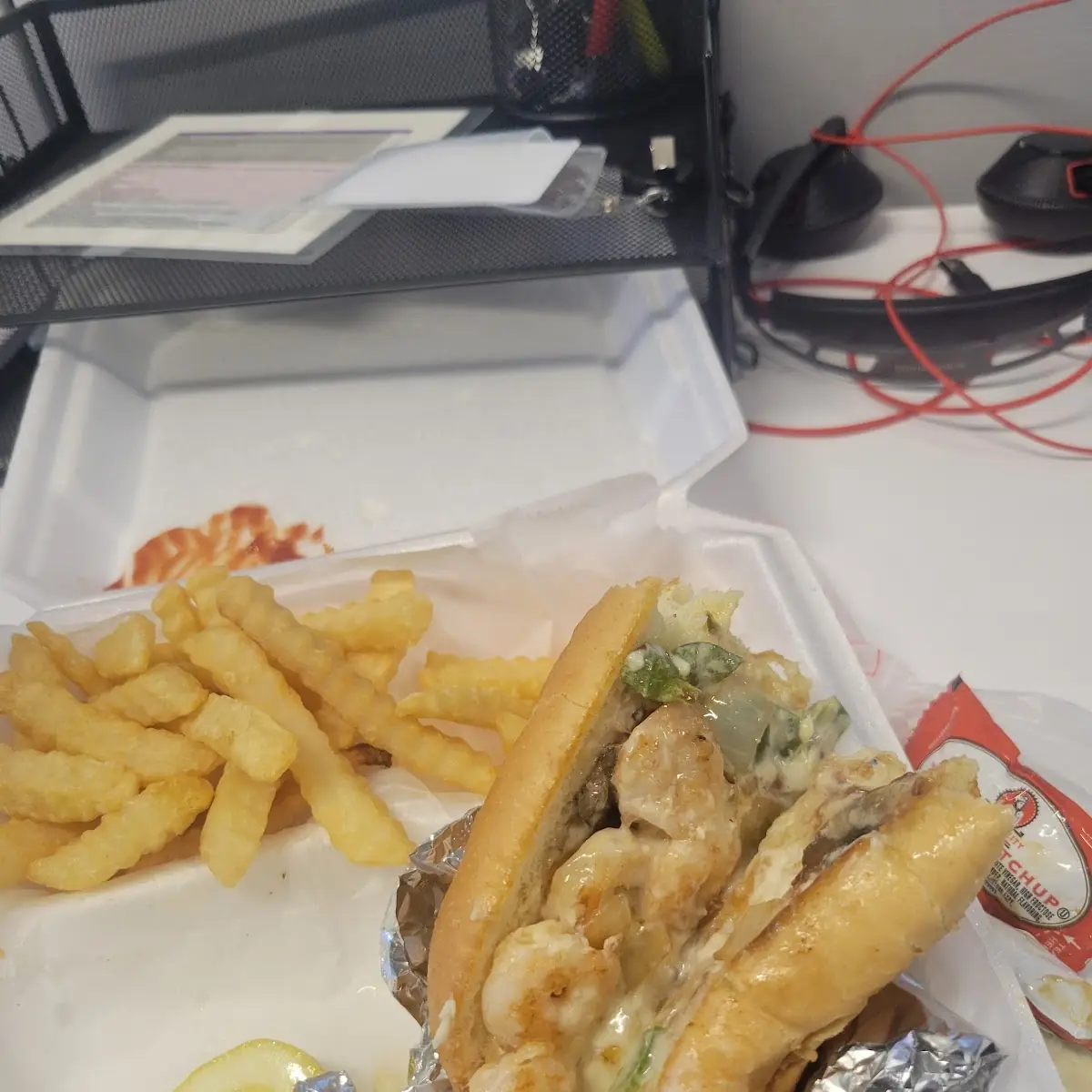 Shrimp Philly Cheesesteak Sandwich