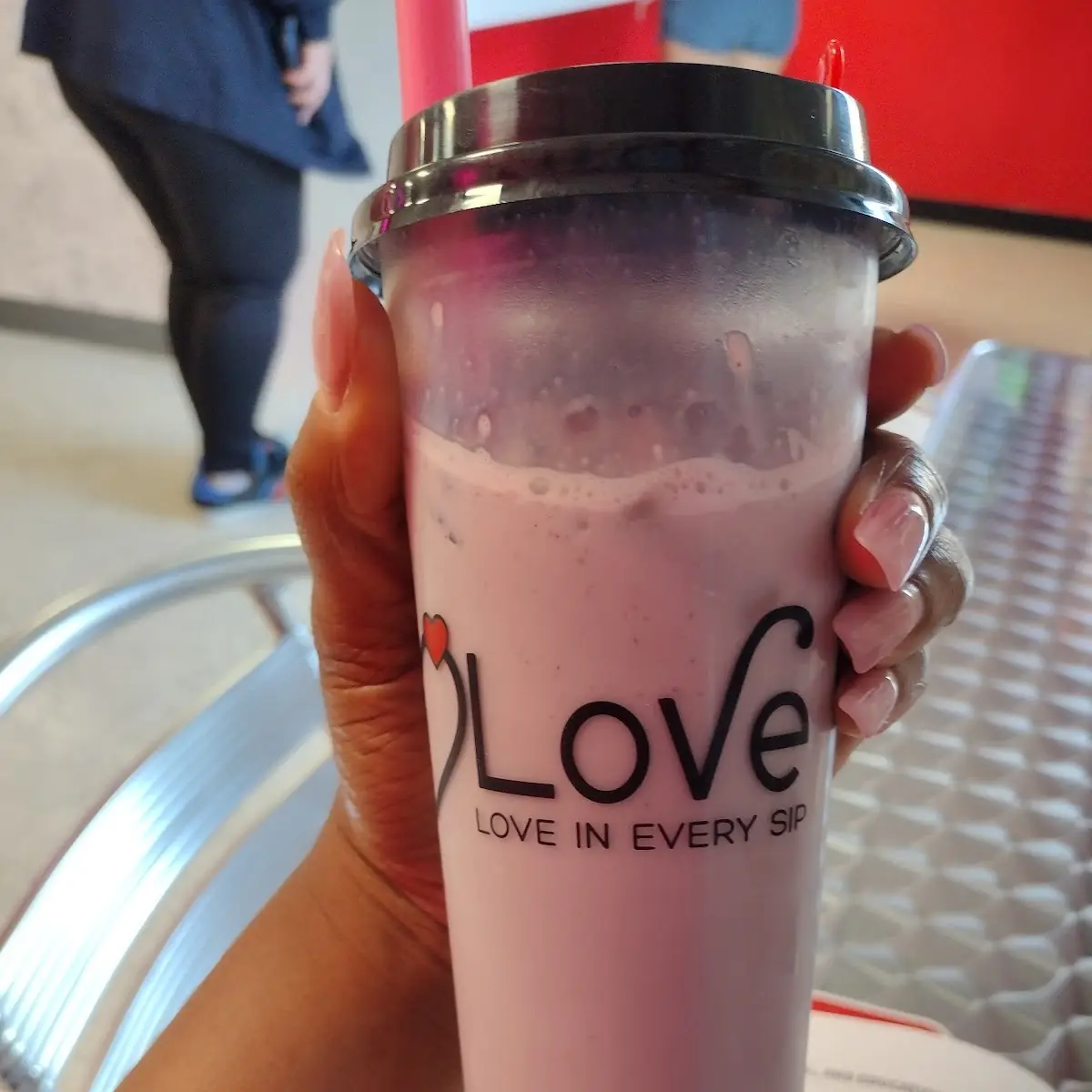 Taro Horchata with Lychee Jelly