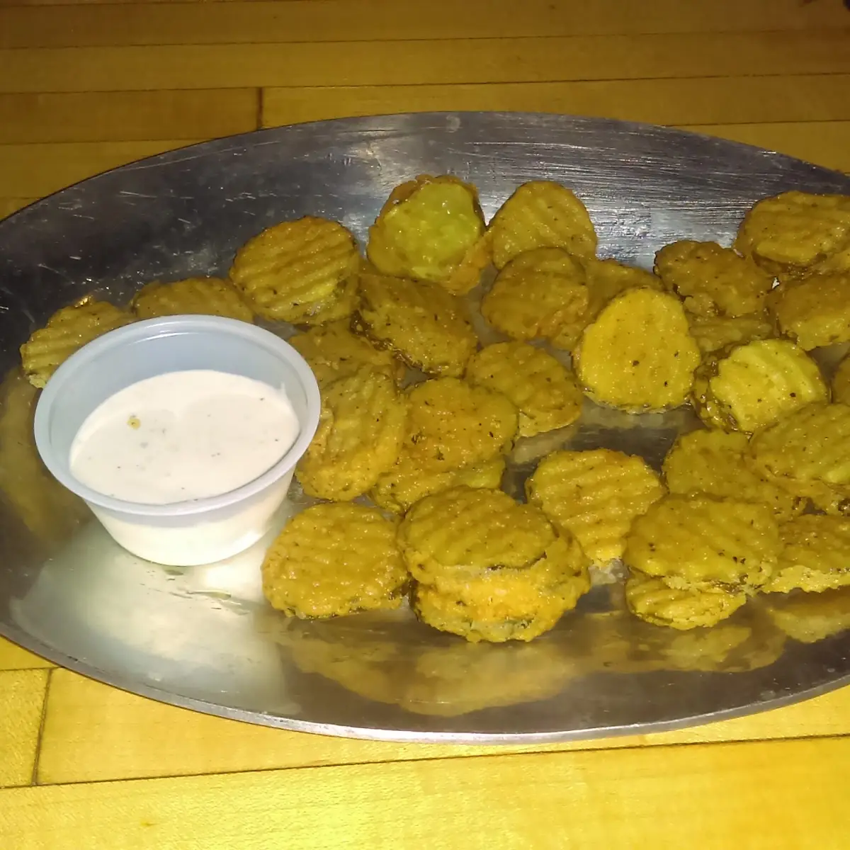 Fried Pickle Chips with Homemade Ranch