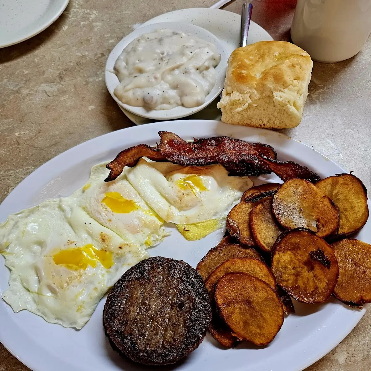 Eggs Home Fries Toast