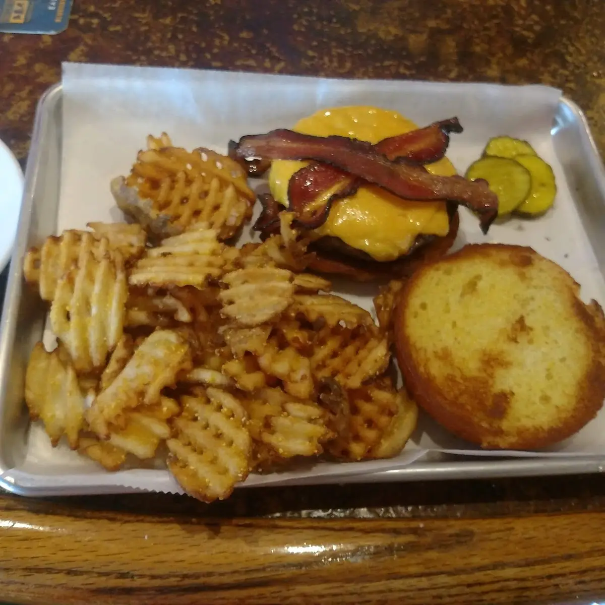Bacon Cheeseburger with Waffle Fries