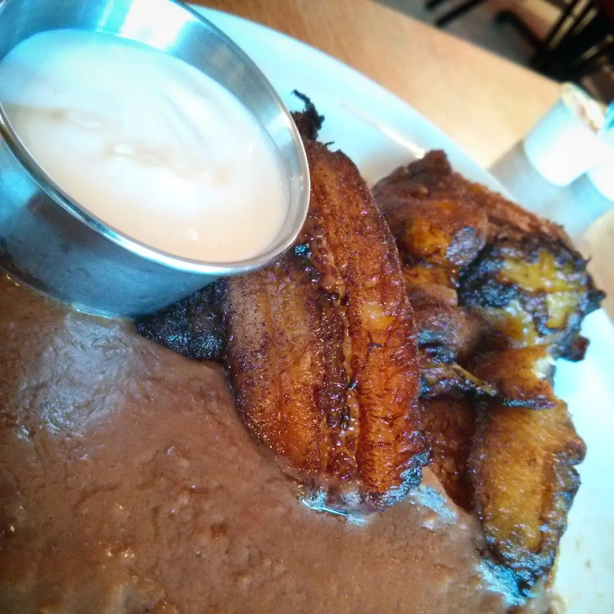Fried Plantains and Refried Beans
