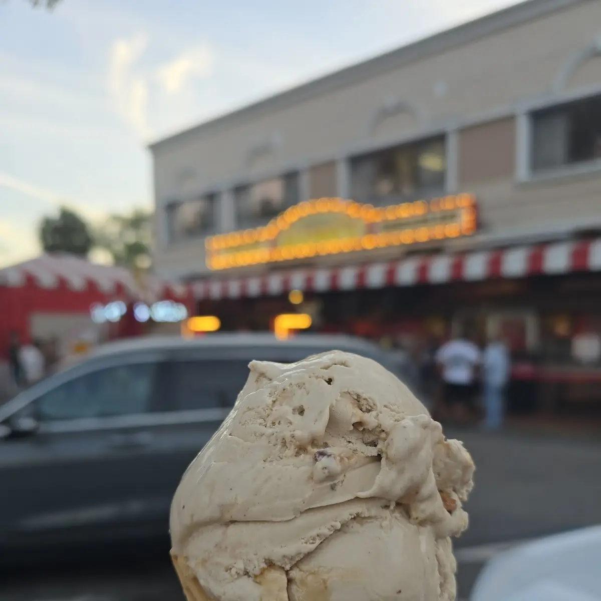Chocolate Brownie Ice Cream in a Waffle Cone
