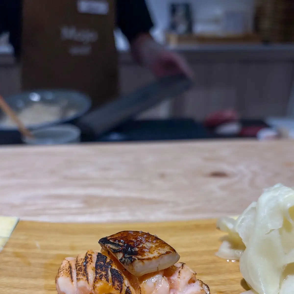 Seared Salmon and Uni Nigiri