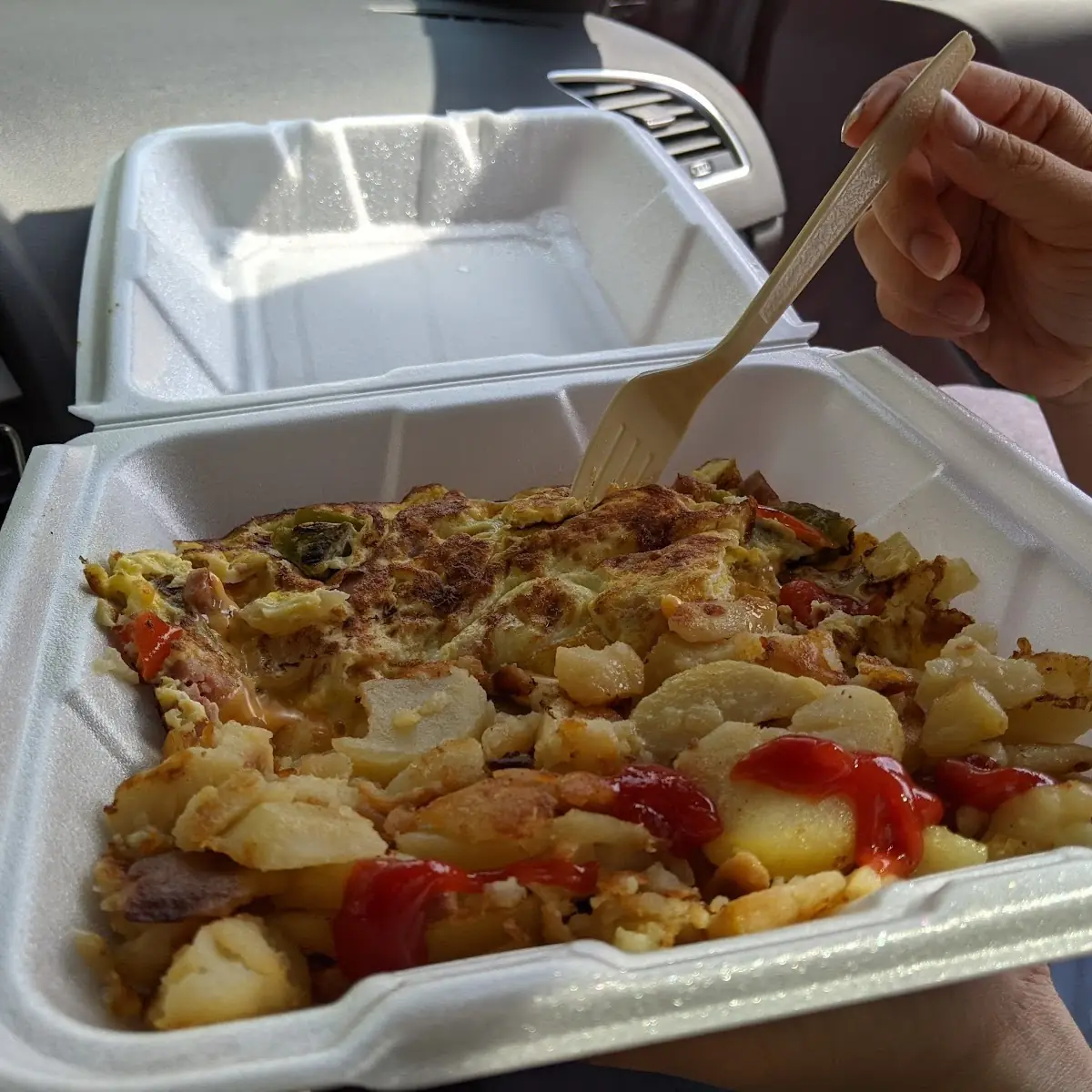 Corn Beef Hash with Two Eggs over Easy