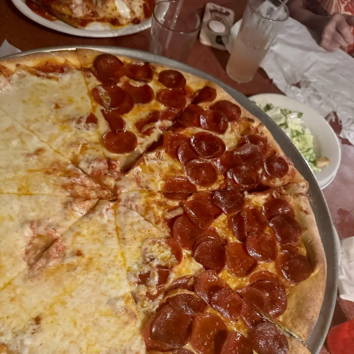 Half Cheese Half Pepperoni Pizza