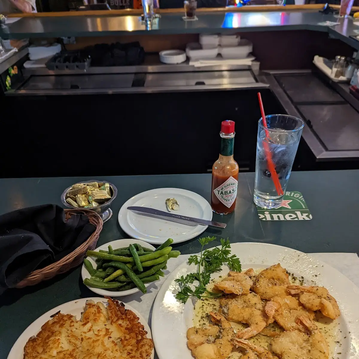 Fried Shrimp with Hashbrowns
