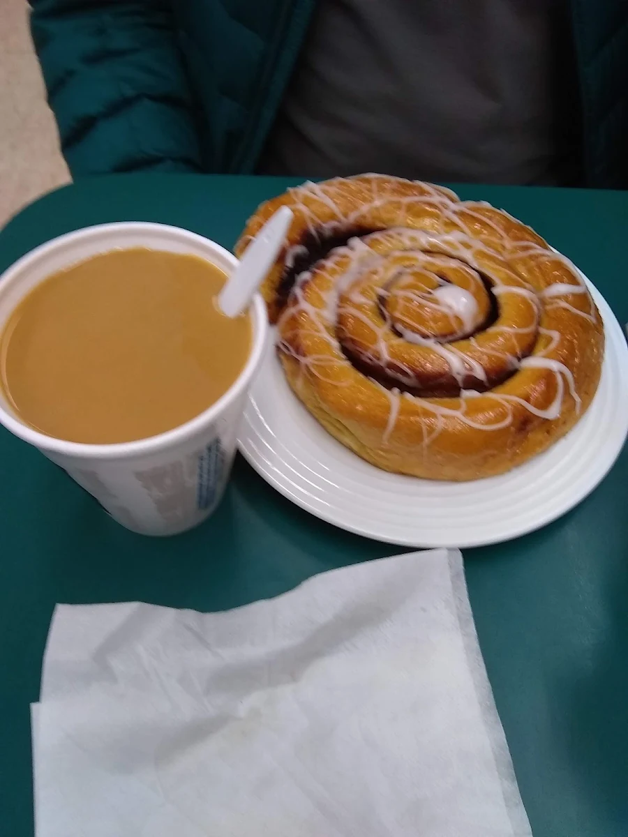 Cinnamon Roll and Coffee