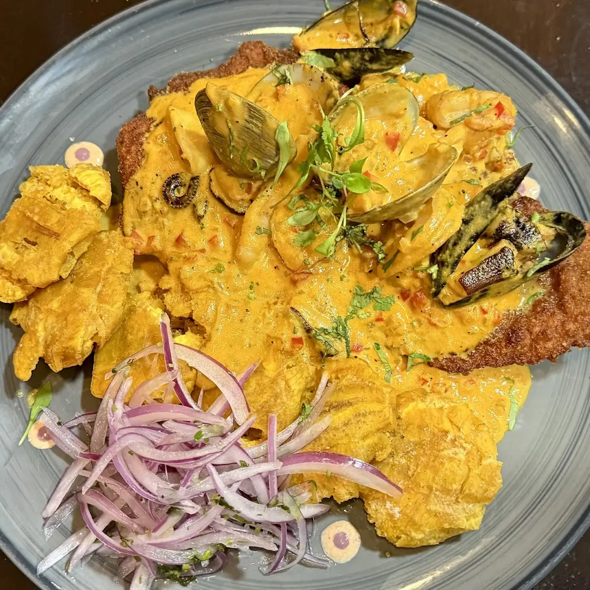 Crispy Seafood Fish Pescado a Lo Macho