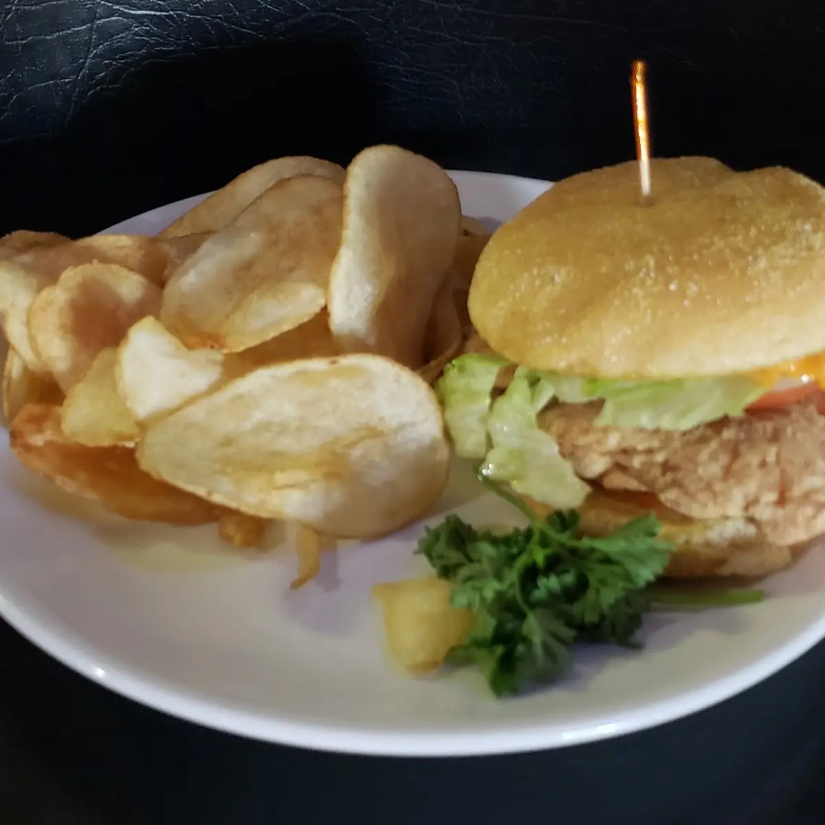 Pub Chicken Sandwich on Cornbread Bun