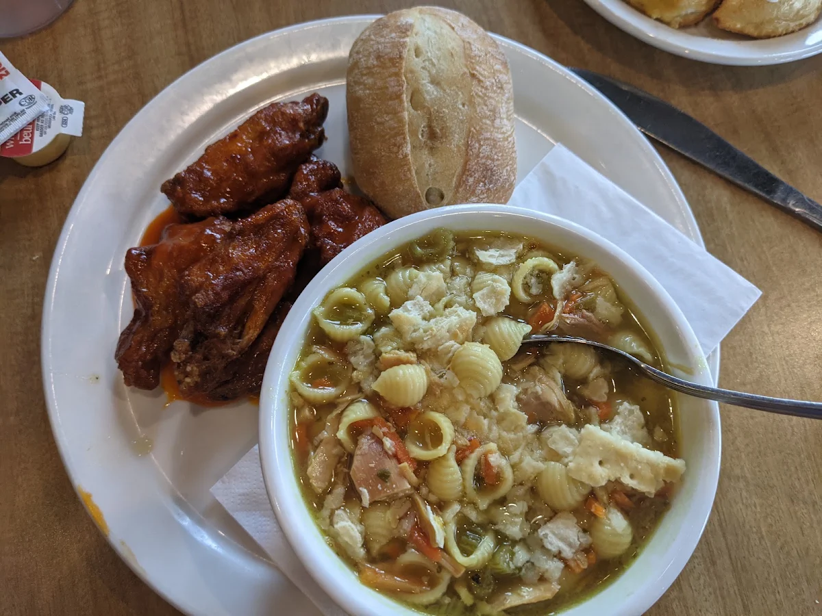 Chicken Noodle Soup and Wings