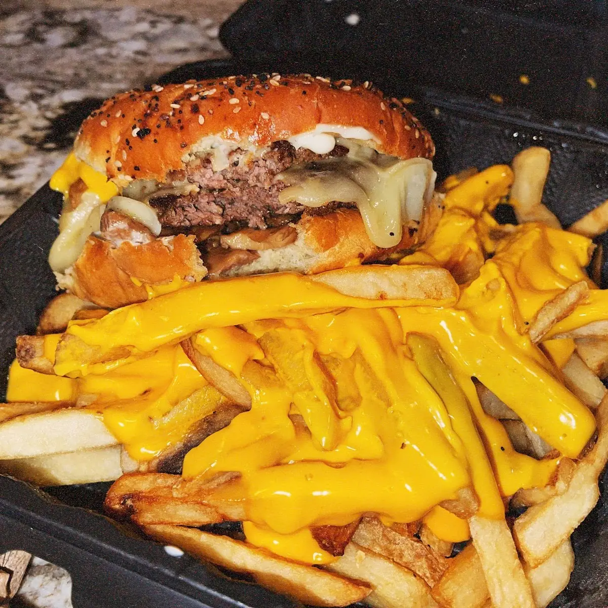 Mushroom Swiss Burger Special