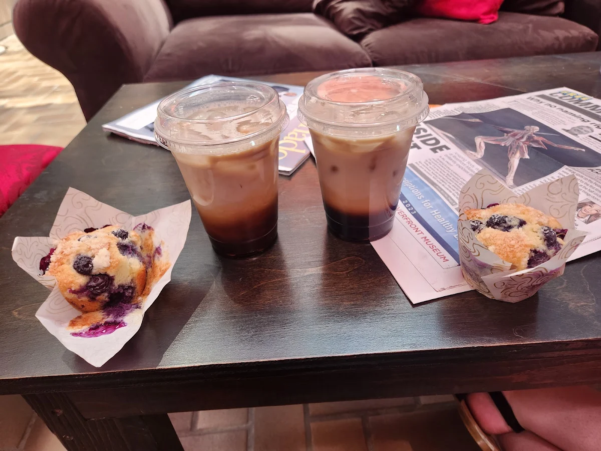Vanilla Latte and Blueberry Muffin