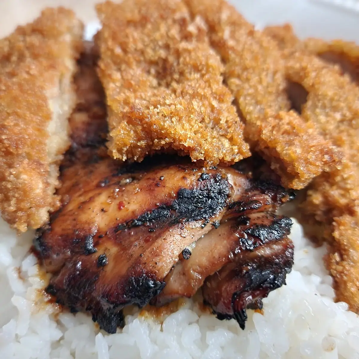 BBQ Chicken and Chicken Katsu Combination Plate