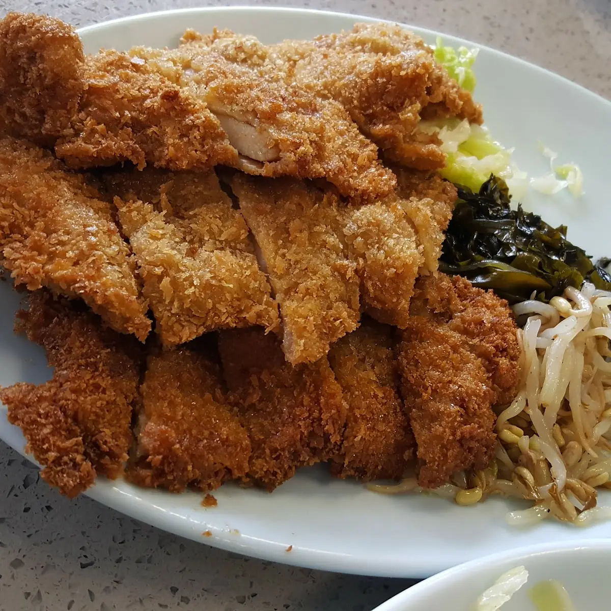 Chicken Katsu & Fried Man Doo Combo Plate