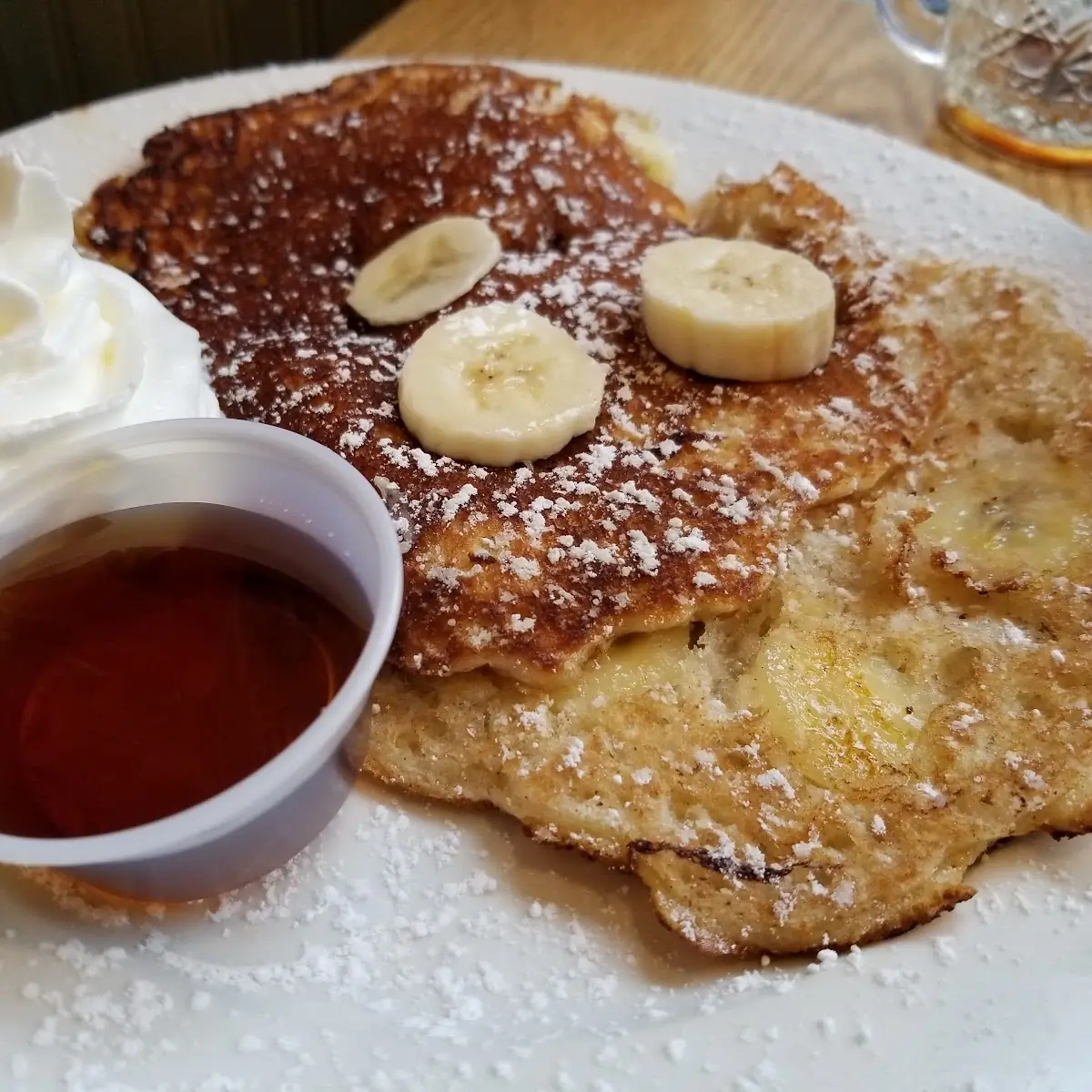 Banana Pancakes with Whipped Cream