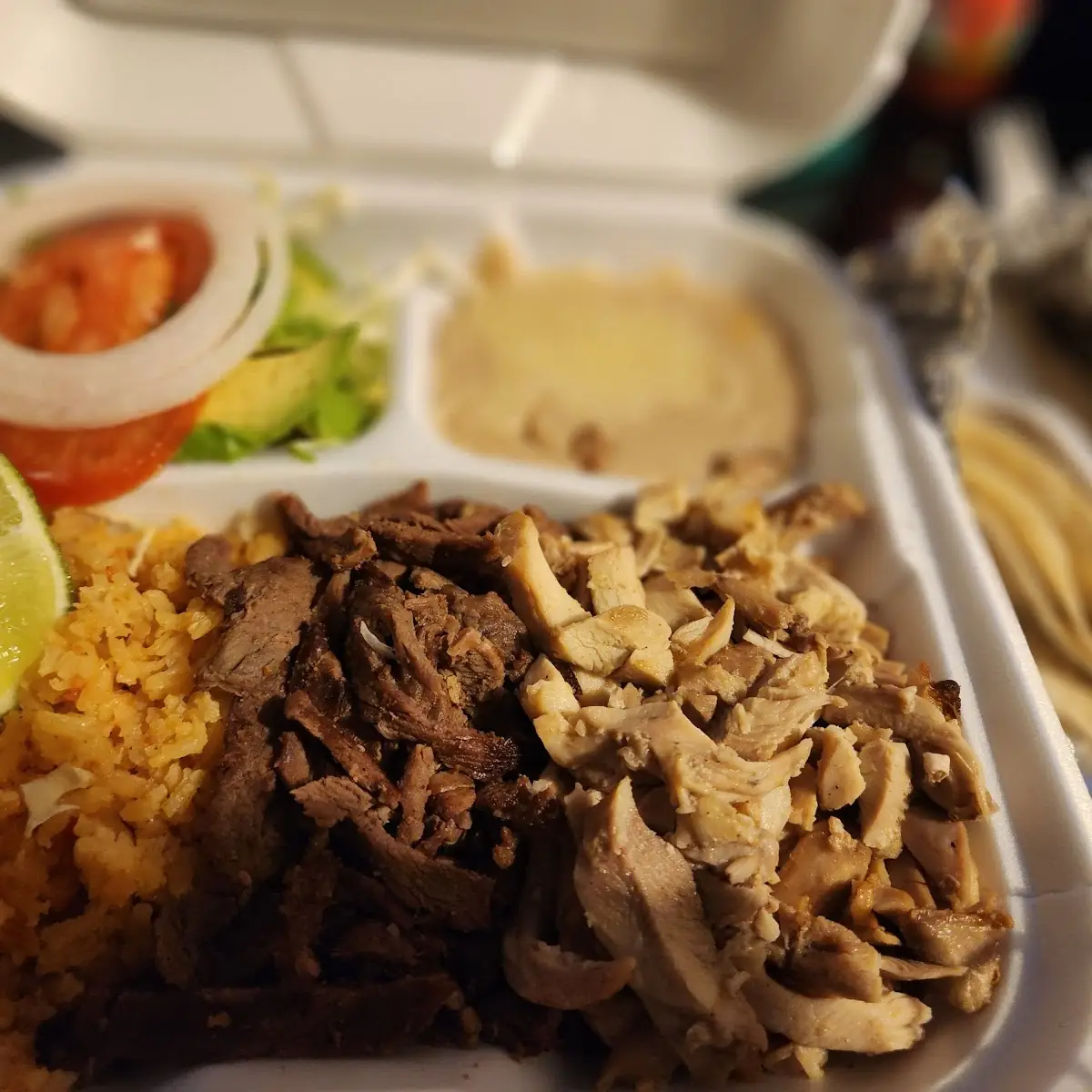 Combination Plate Half Chicken & Asada with Side Salad
