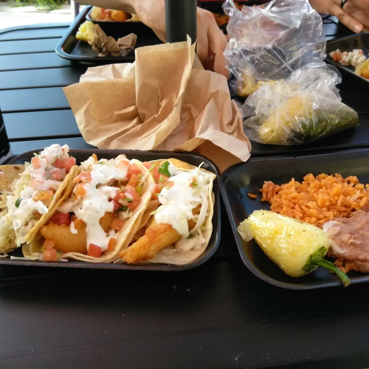 Fish Tacos Rice and Beans