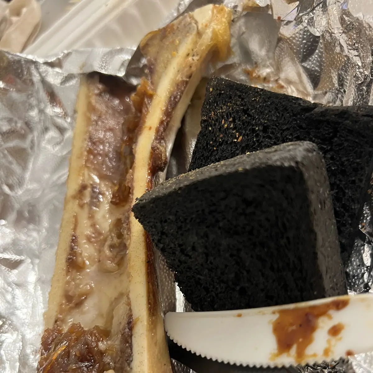 Copper State Bone Marrow Caramelized Onions Squid Ink Milk Bread