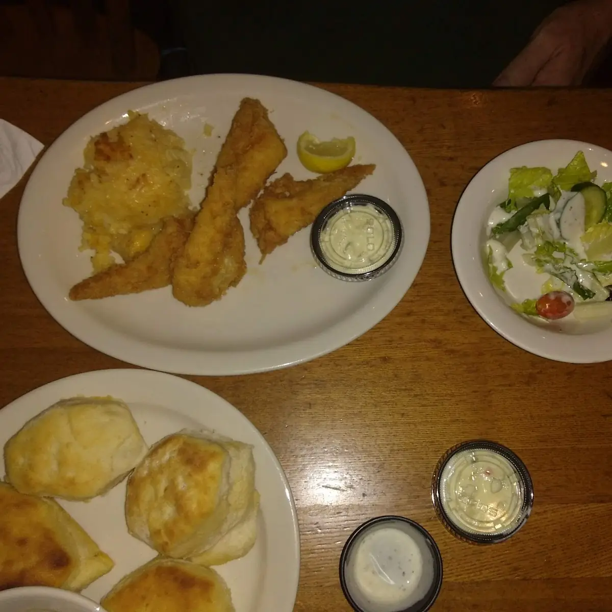 Fried Cod Hashbrown Casserole Side Salad