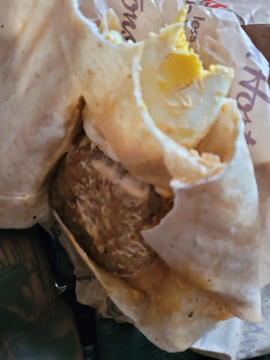 Farmer Sausage Bacon Breakfast Wrap, Tim Hortons
